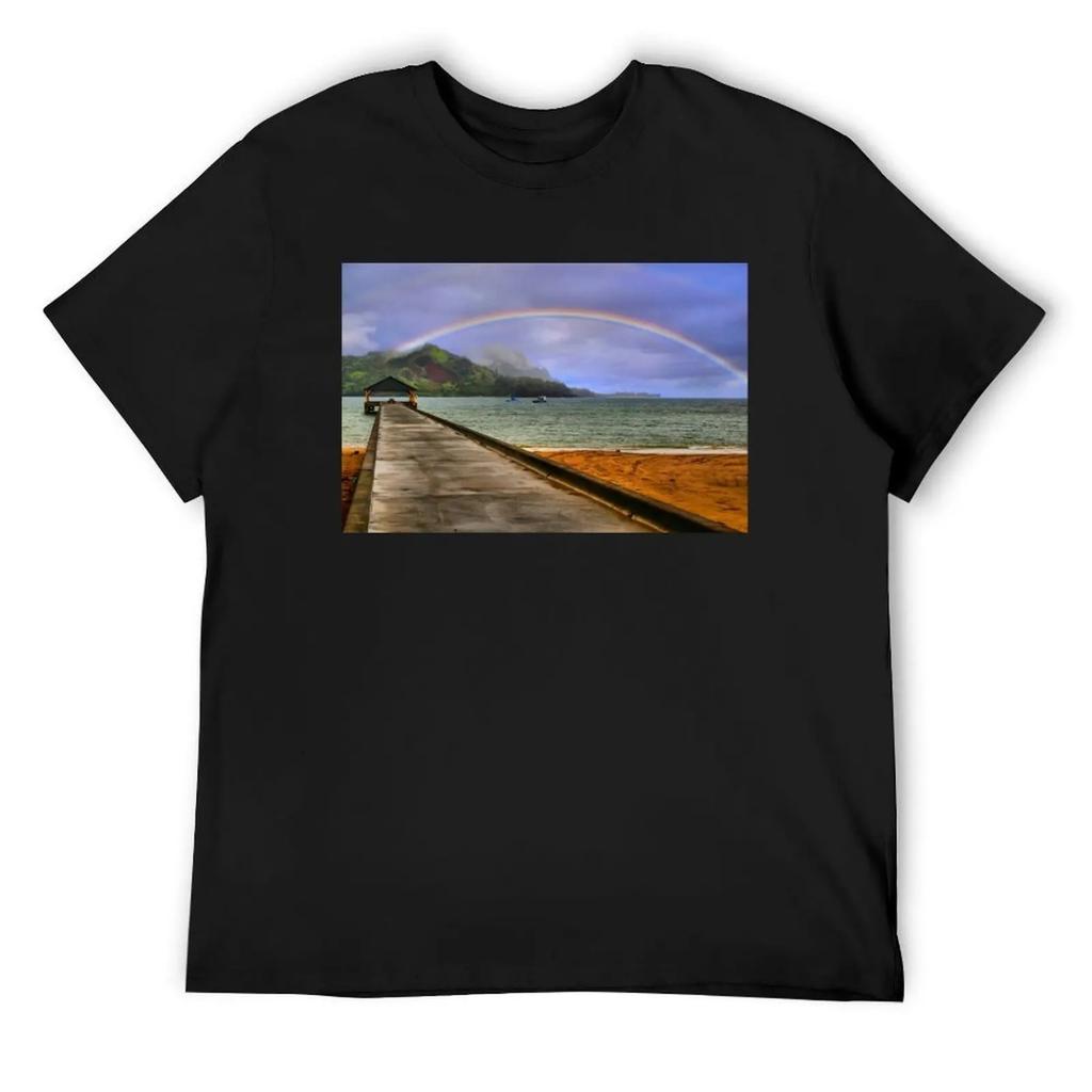 Hanalei Bay Pier T-Shirt anime t shirts graphic t shirt vintage custom shirt cotton graphic tees t shirt men