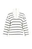 Women's Fashionable Stylish Sweater Navy Blue Wide Fit Zippered Striped Knitwear Sweater