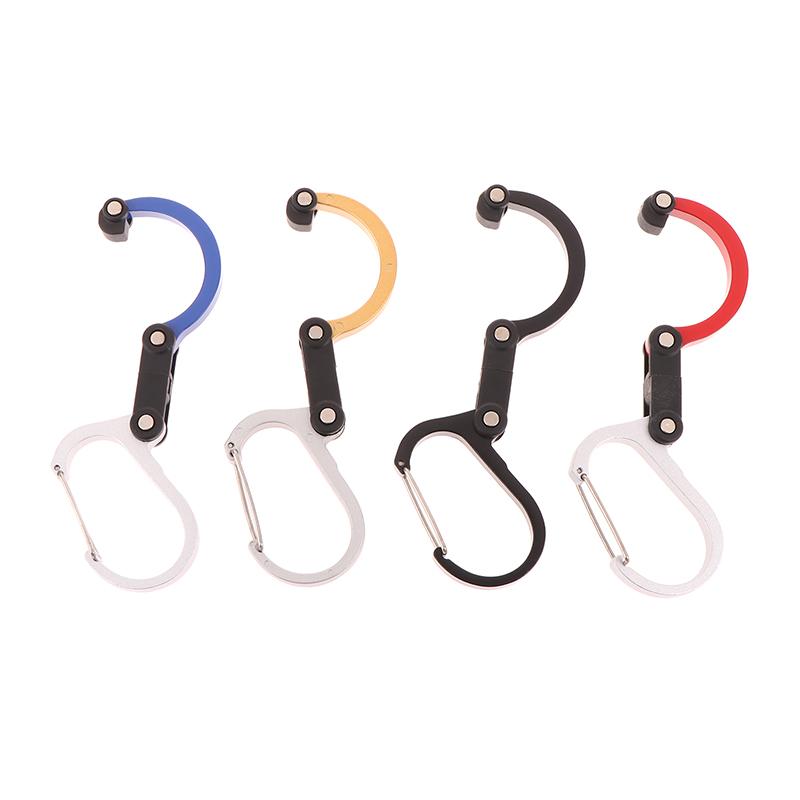 Multifunctional Aluminum Alloy D Type Carabiner 360 Degree Rotary Quick-Hanging Carabiner Buckle Hybrid Gear Clip Outdoor Gadget