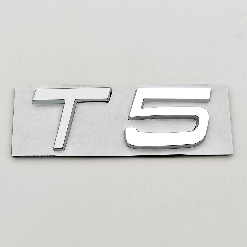 3d Metal Badge Car Rear Trunk Logo T5 T6 AWD Emblem for Volvo S40 S60 S90 XC40 XC60 XC90 V50 V70 T5 T6 AWD Sticker Accessories