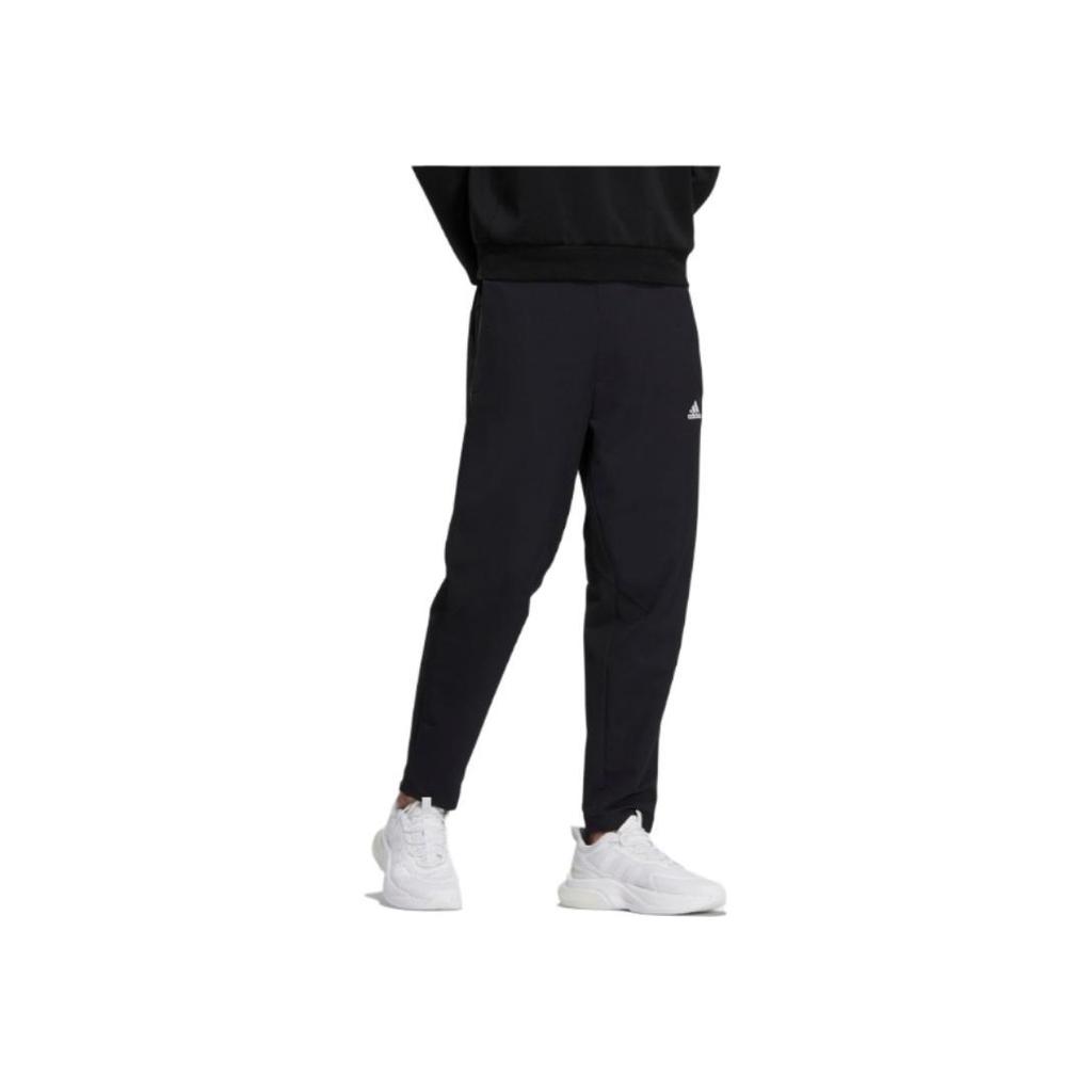 Adidas Logo Print Solid Sport Casual Pants Men Bottoms Black HY5841