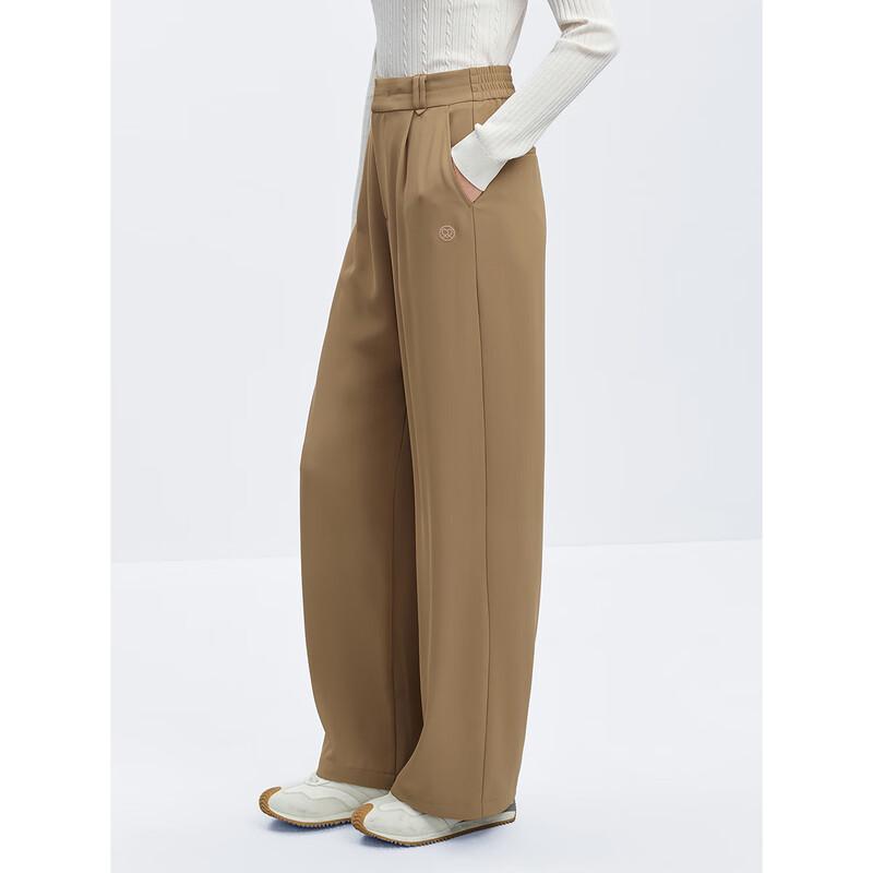 Peacebird Women's High-Waisted Drapey Wide-Leg Casual Pants