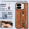 For Google Pixel 9 Pro Fold 5G Case Leather+PC+TPU Wristband Cover with Bottle Opener Ring