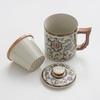 Ru kiln office cup tea separation teacup with lid mug water cup practical office tea cup for customers