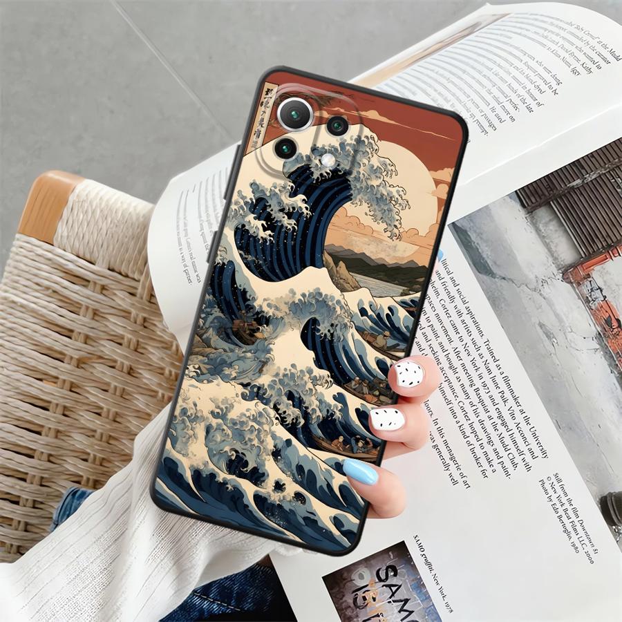 Чехол для телефона Funda для Xiaomi Mi 11 12 12X 14 13 Lite 12T Pro 10T 11T Мультяшная волна