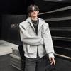Короткий стеганый кардиган-свитер с капюшоном, силуэт пальто для мужчин