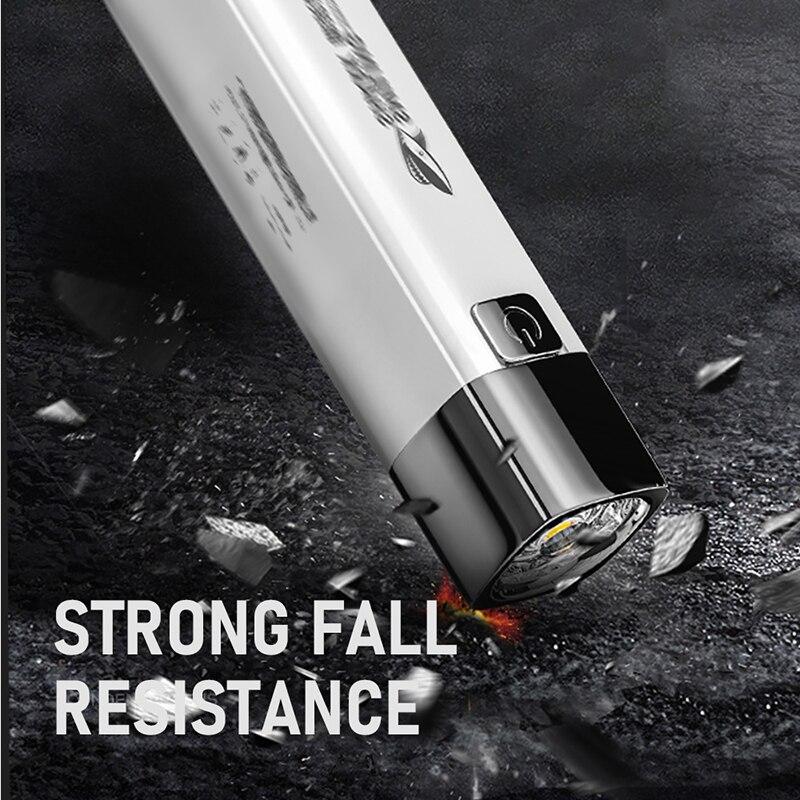 Smiling Shark Mini Portable Super Bright Flashlight Home Remote Outdoor Lighting Led Strong Light Small White Flashlight Night Riding Flashlight