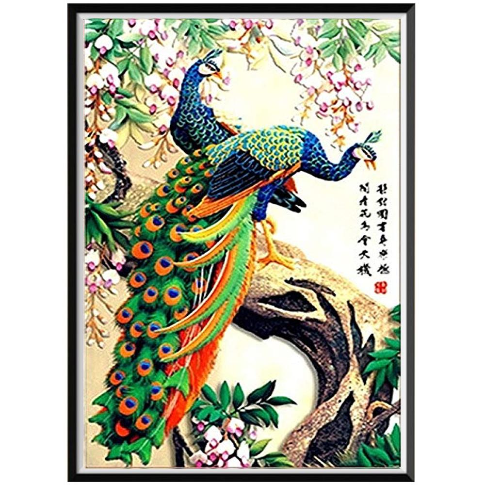 5D DIY Diamond Making Animal Peacock Pictures Diamond Вышивка крестом Набор для вышивки крестом Подарки ручной работы Украшения для дома