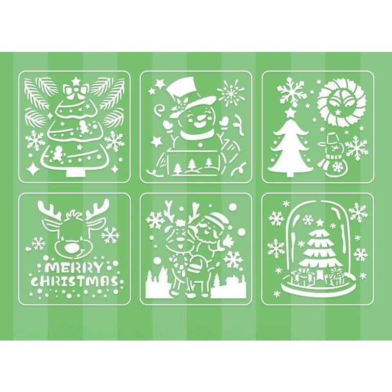 6 шт./набор цветочных трафаретов-бабочек для настенного скрапбукинга, небольшой креативный дизайн, декор своими руками, трафареты для живописи и декора