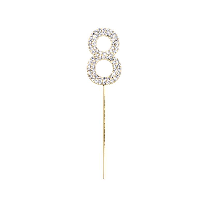 Блестящий стразовый глиттерный топпер для торта с цифрой для дней рождений и свадеб