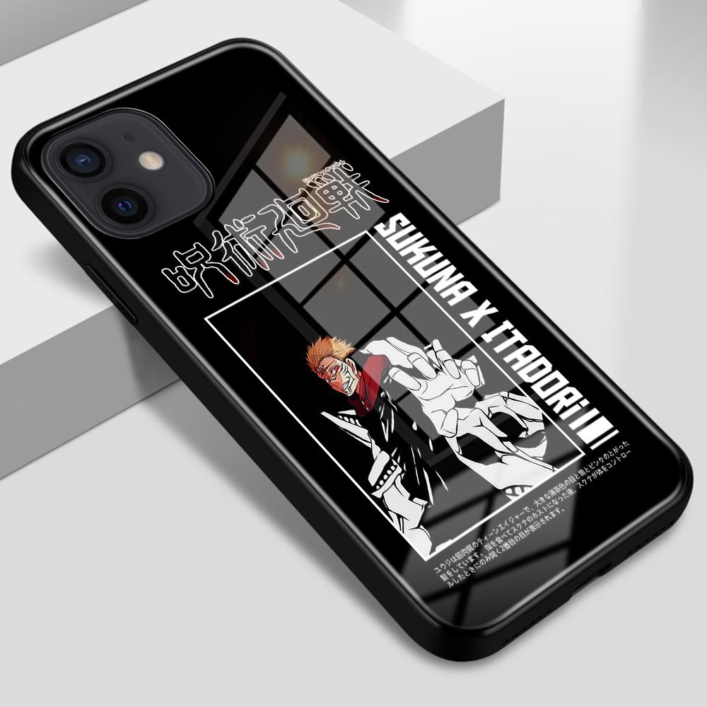 Чехол Manga Jujutsu Kaisen Itadori Yuji для iPhone XS Max XR X 8 7 6 14 Plus 12 11 13 14 Pro Max SE2020, мини-чехол из закаленного стекла