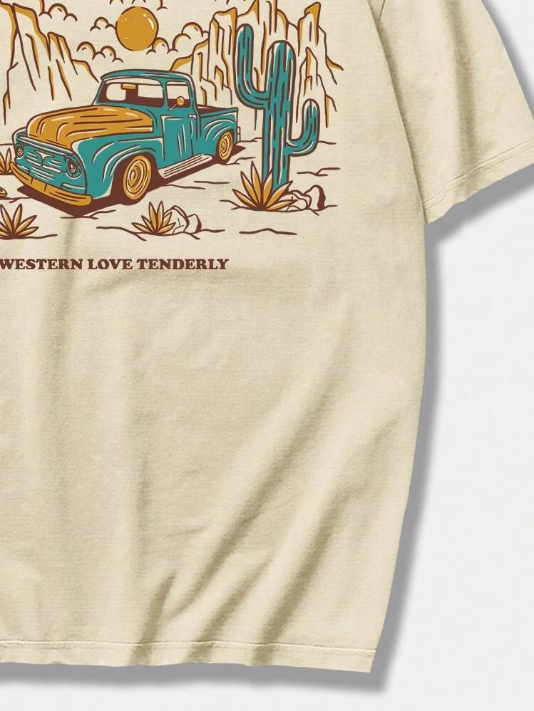 Rodeg Western Love Tenderly Romantic Desert Мужская футболка Модные хлопковые футболки Большие уличные летние дышащие топы