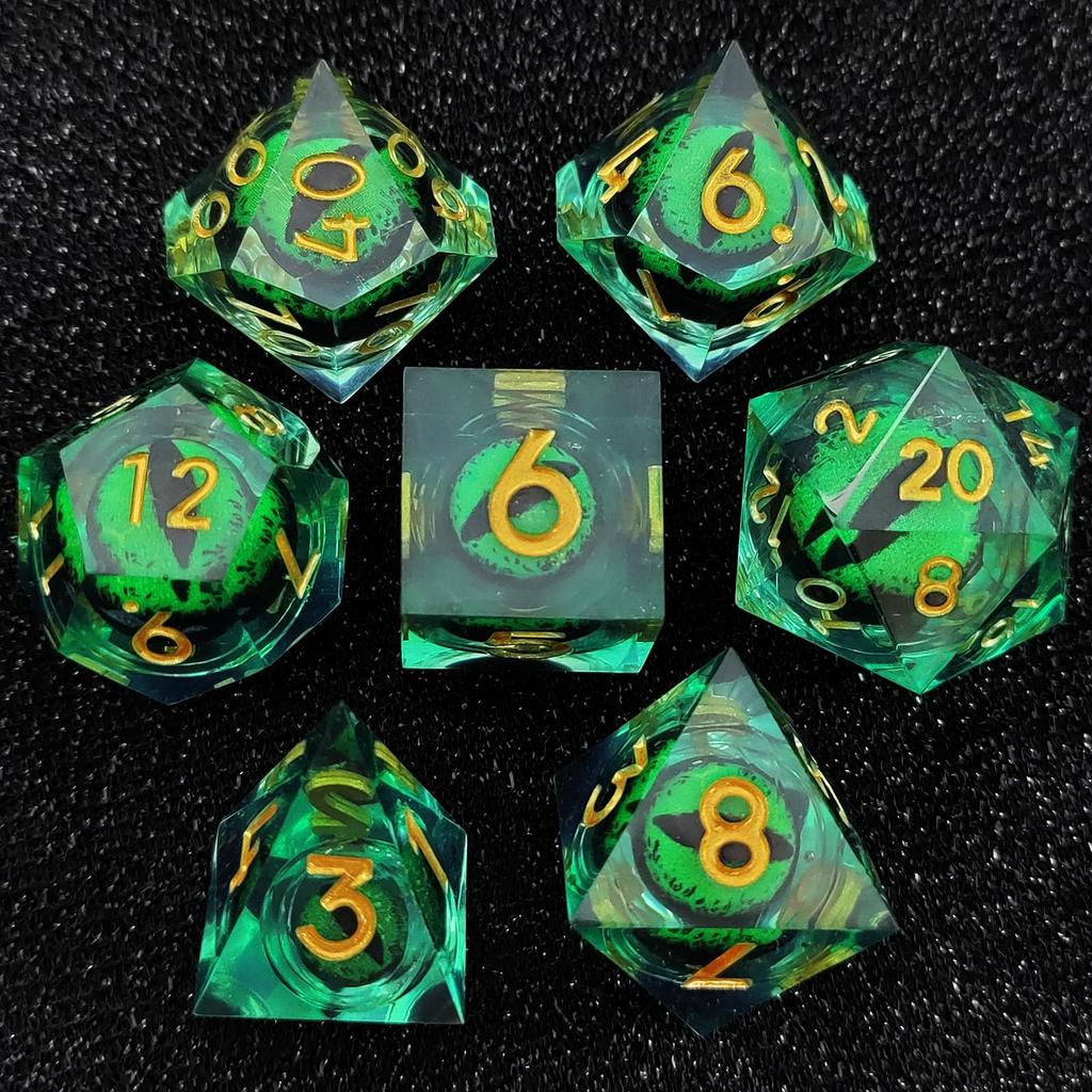 7 шт./компл. DND D20 Liquid Core Flow Eye Dice наборы для COC Dungeon and Dragon Pathfinder RPG ролевые игры вечеринки игрушки аксессуары