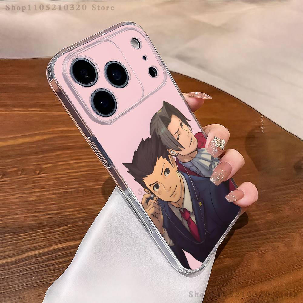 Чехол для телефона Game Ace A- Attorney для iPhone 17,16,15,14,13,12,11 Pro,Max,Plus,X,XS,XR,SE4,E Mini Прозрачный Мягкий Чехол