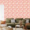 Wallpaper Cow Patches Coral and White, Fine Detail 50x1000