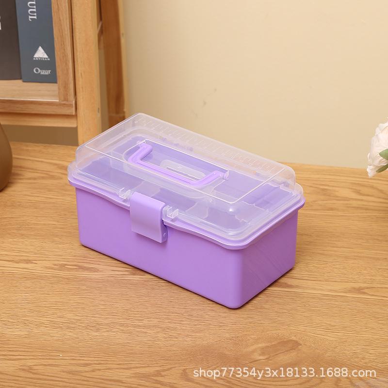 Multifunctional Thick Plastic Desktop Storage Box for Nails and Art Supplies