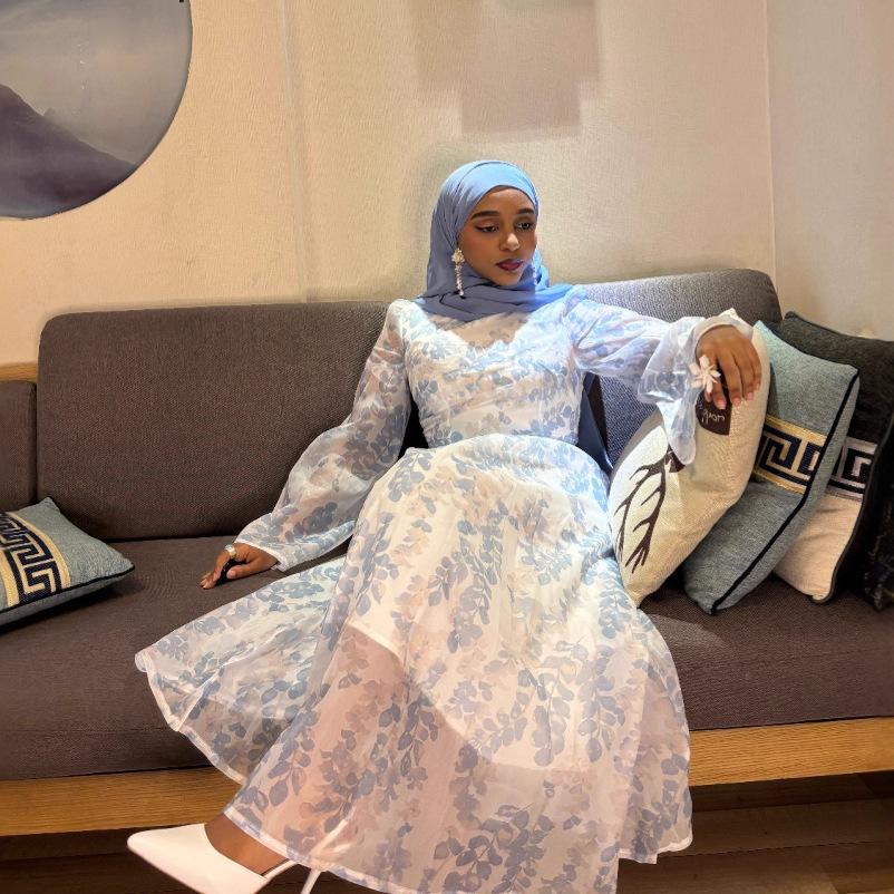 Элегантное платье с ближневосточным темпераментом, облегающее, женское, новое, с расклешенными рукавами, на шнуровке на талии, французское платье