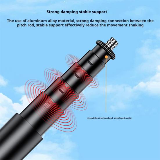 Палка для селфи Регулируемый удлинитель Очень длинная Компактный дизайн Портативный Аксессуары для палки для селфи для экшн-камеры
