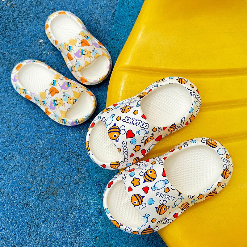 Летние детские тапочки для мужчин и женщин, нескользящие, не вонючие, с мягкой подошвой, для ношения дома и в ванной, детские тапочки Eva