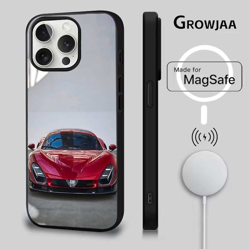 AlfaeS Cool R-RomeoS-S Car Phone Case For iPhone 16e,16,15,14,13,12,11,Plus,Pro,Max,Mini Magsafe Magnetic Wireless Charging