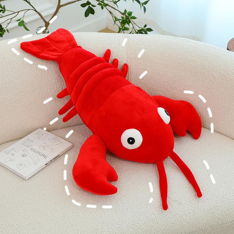 New simulation crayfish doll plush toy cute prawn doll girl throw pillow children's rag doll