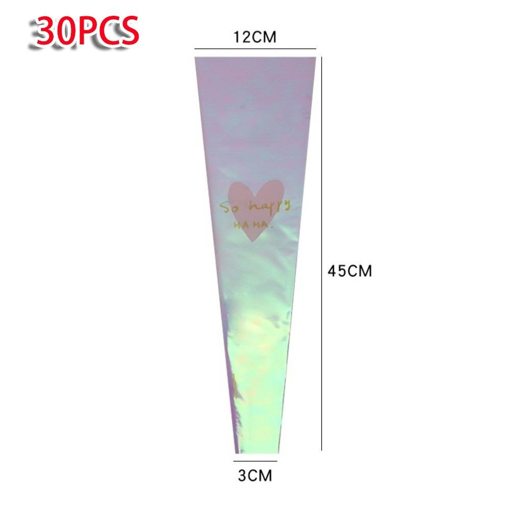 30 шт. Пакет для упаковки цветов в форме сердца с любовью, Водонепроницаемый рукав для упаковки букетов, Пакет для упаковки цветов