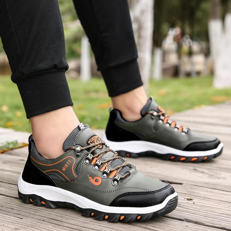MAEDEF Уличные кроссовки Мужские Водонепроницаемые Легкие Дышащие Кожаные Повседневные Туфли Удобная Обувь для Хайкинга Модная Мужская Обувь