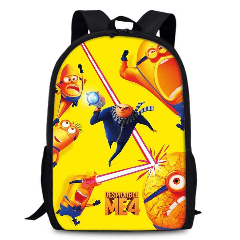 Вместительный 15-дюймовый рюкзак «Гадкий я 4» для школы, ткань Оксфорд, дышащий