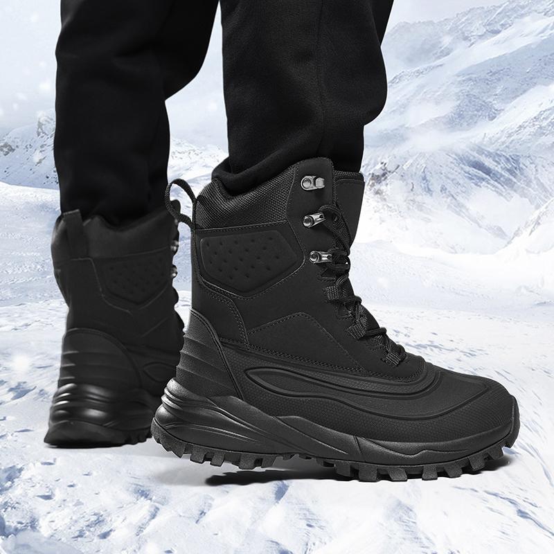 39-48 Зимняя мужская обувь больших размеров, зимние утепленные ботинки из хлопка для снега