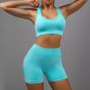 Women's Yoga Set Peach High Waist Hip Lifting Sports Set Gathering Shockproof Quick Dried Running Pants Fitness Yoga Clothes