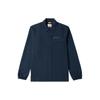 Solid Logo Point Collar Outdoor Casual Loose Long Sleeve Shirt Men Shirts Navy-Blue A2JJR-433