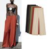 Spring and Summer Women's Clothing Elastic Waist High Waist Wide Leg Casual Pants 8741020 8372349 9929149