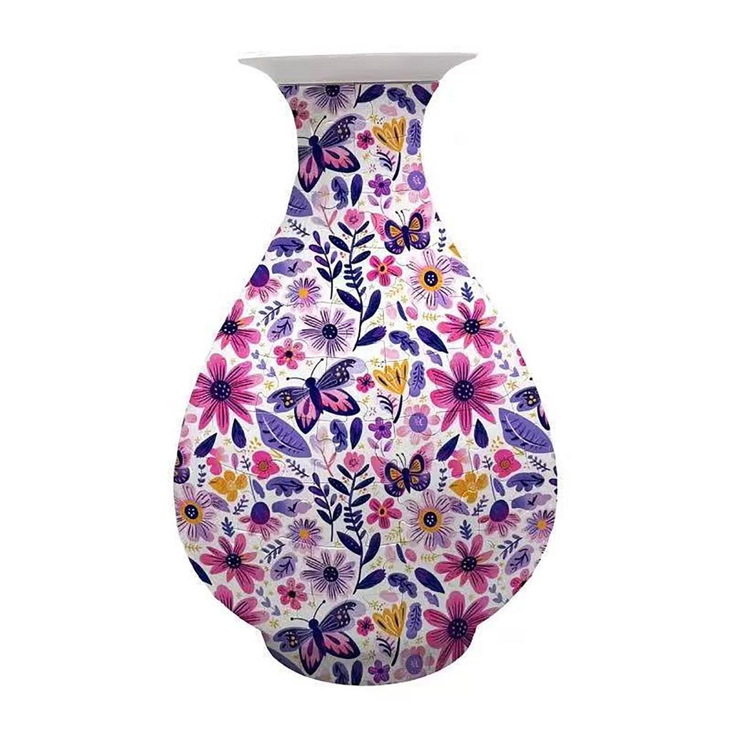 3D Puzzle House Vase Decorative Piece – DIY Floral Container For Living Room Decor