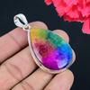 Rainbow Solar Quartz Gemstone Pendant Solid 925 Sterling Silver Pendant Jewelry Gift For Unisex