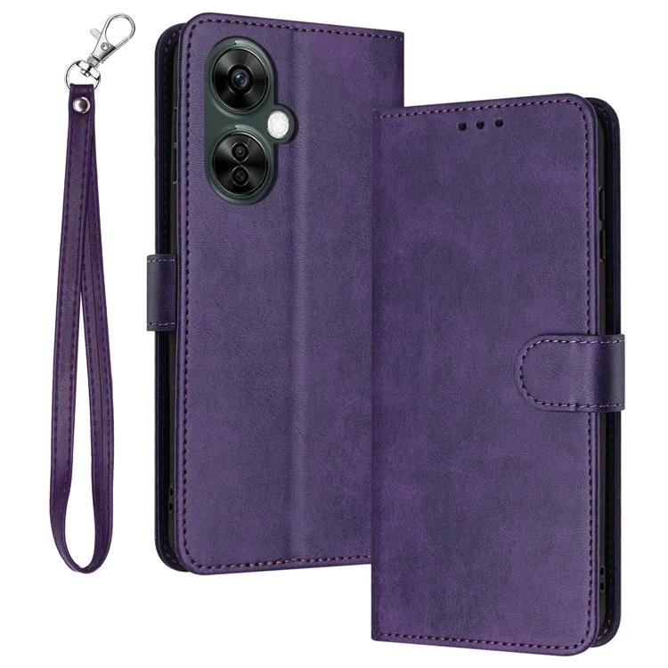 For Oneplus Nord CE 3 Lite 5G / Nord N30 5G / Oppo K11x 5G PU Leather Stand Case Wallet Phone Cover with Strap - Green
