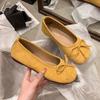 Spring French Bow Single Shoes Large Size Flat Shoes New Soft Sole Retro Women's Shoes Ladyshoes Ballet Shoes Women