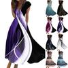 Elegant Women's Casual Maxi Dress Long Chiffon Swing V-neck Ruffled Short Sleeve Outdoor Daily Date Mature Dress