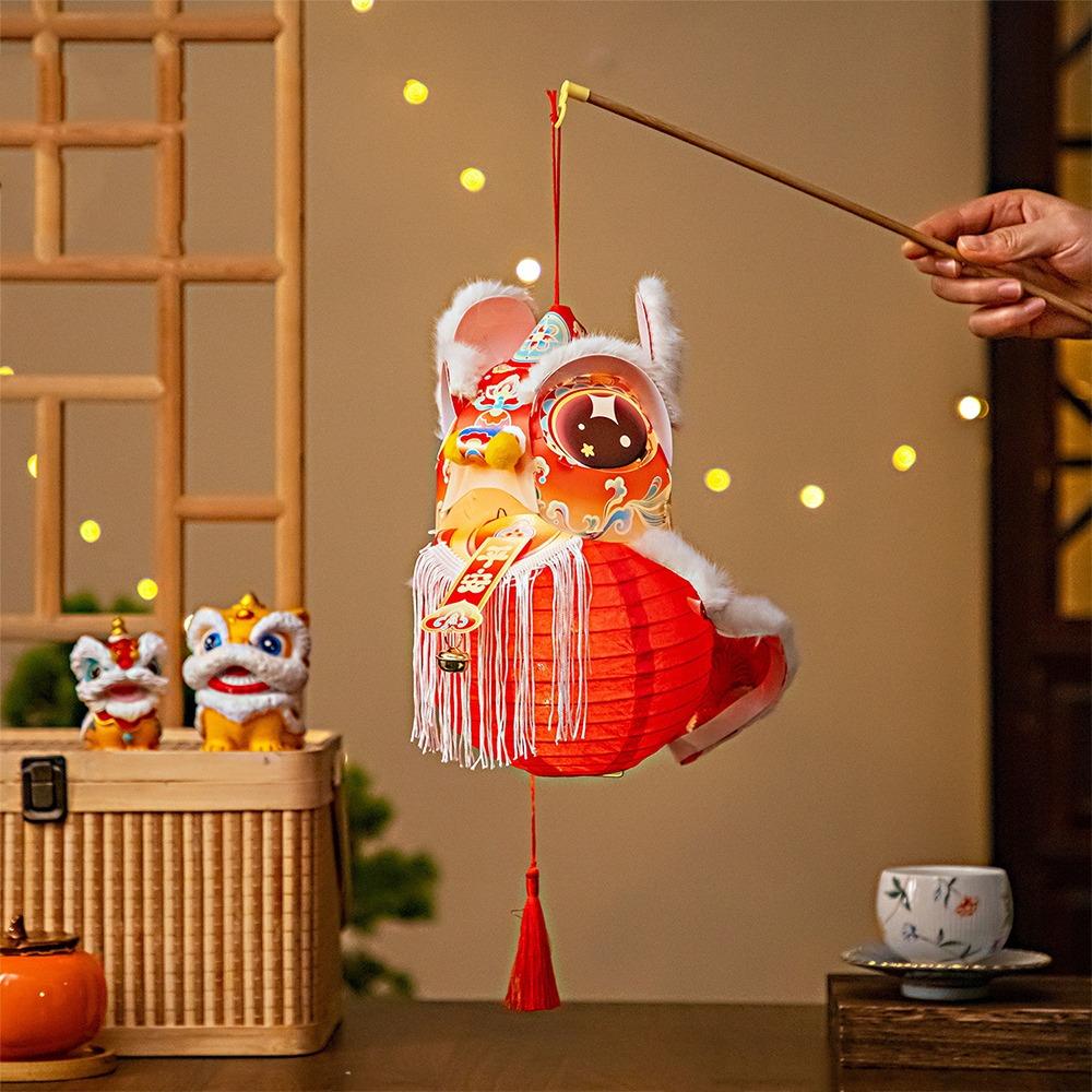 DIY Material Package Lion Dance Lantern Paper Luminous Lantern Portable Lantern  Kids Craft