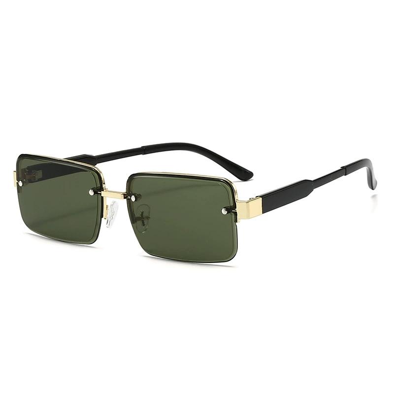 Korean Fashion Aviator Sunglasses For Men And Women Metal Small Square Frame Gradient Lens Shades Glasses Outdoor UV Resistance