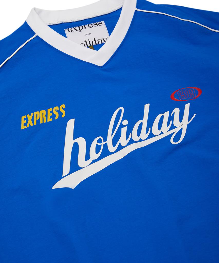 EXPRESSHOLIDAY Настоящая нейлоновая футболка-поло_Синяя (Тип А)