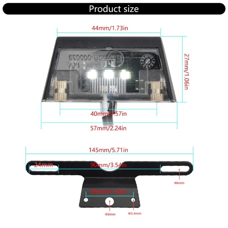 Multifunction  Motorcycle License Plate Lamp with Holder Tail Light Mount Aluminum License Plate Light with Frame for Bikes