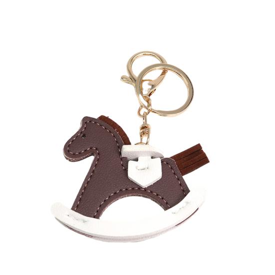 Keychain Imitation Leather Shaking Horse Design Key Chain Pendant Lightweight Key Holder