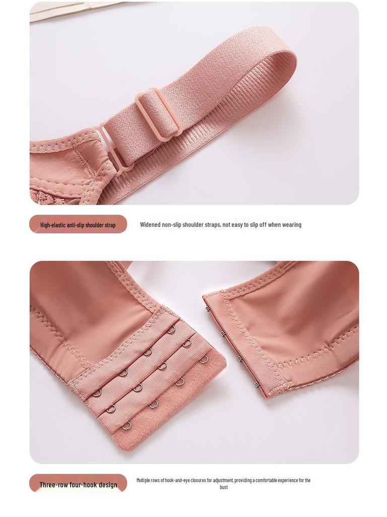 Кружевной бюстгальтер-бандо большого размера 2024 с боковой поддержкой – Минимизирует большую грудь для мам
