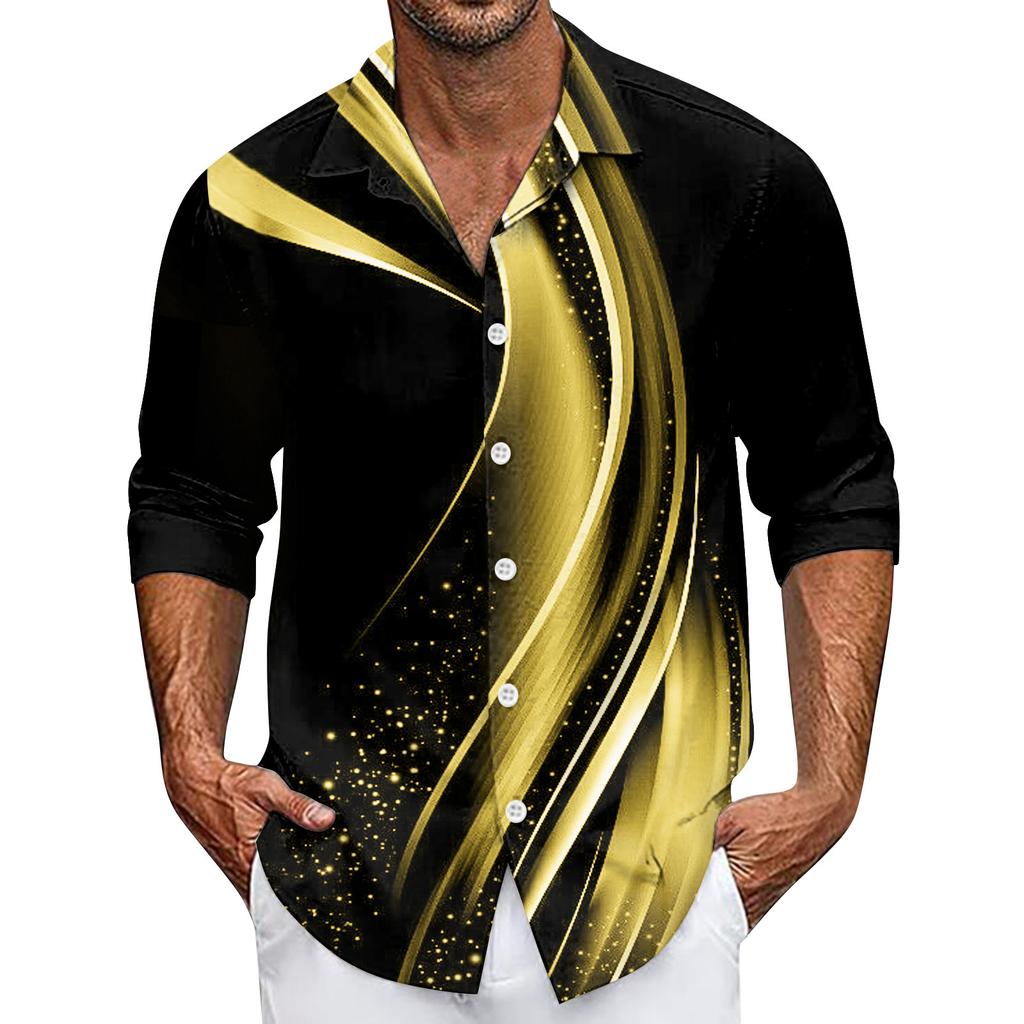 Мужская летняя новая свободная рубашка с длинным рукавом с принтом, кардиган, пляжная рубашка