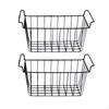 2 Pack Wire Baskets for Freezer, Portable Storage Containers with Handles Pantry