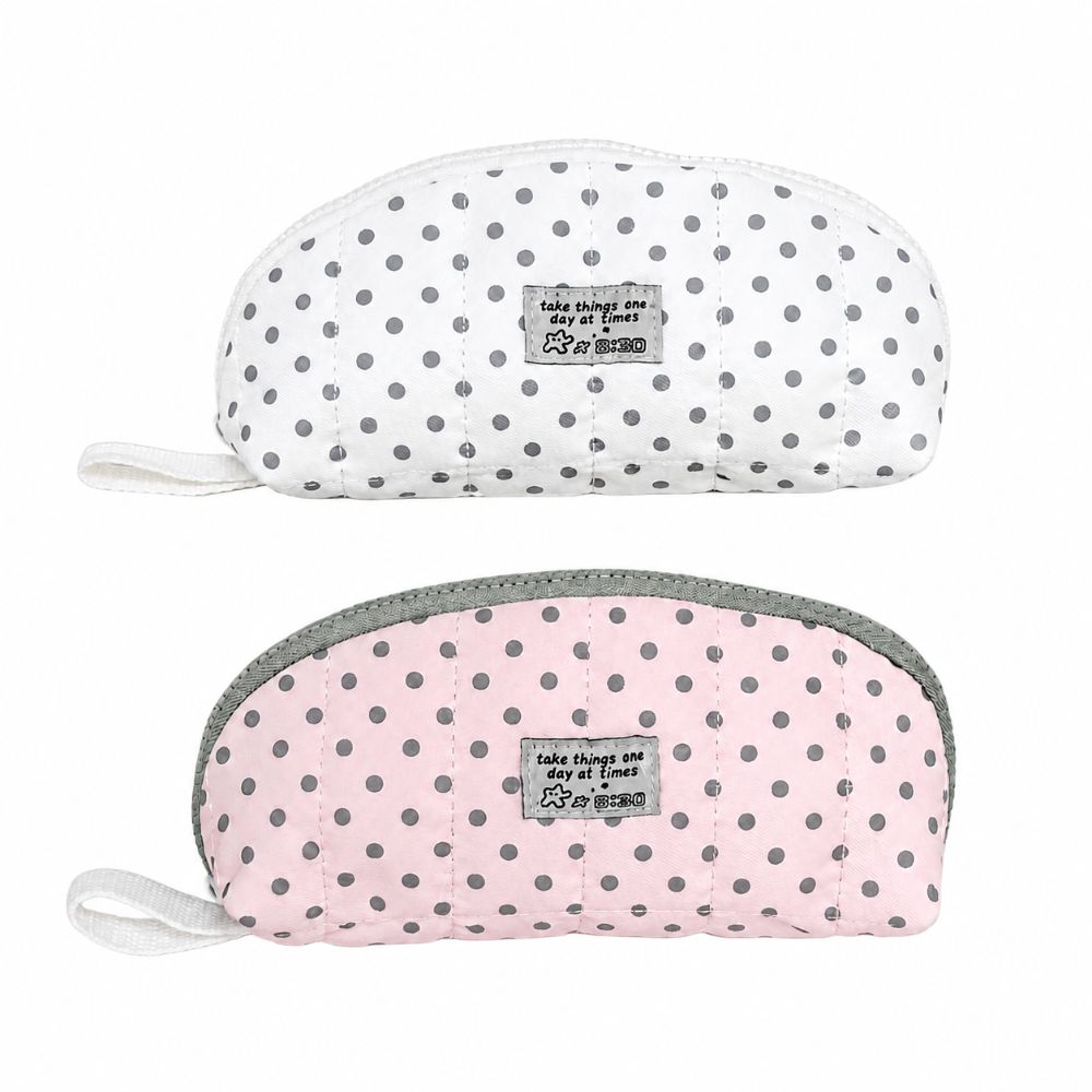 Multi-Layer Divided Pencil Case Polka Dot Print Pen Bag Kawaii Stationery Storage Bag Home Travel