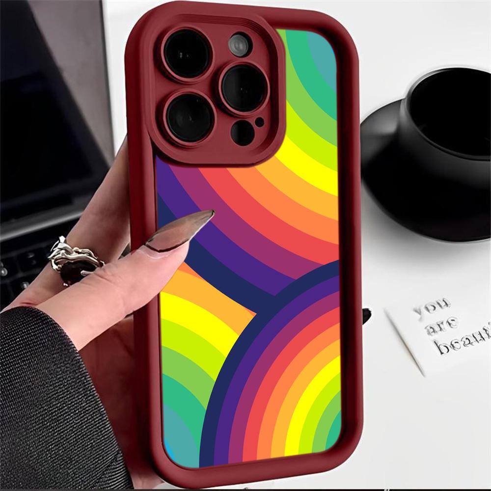 Ae93 Rainbow Art Design Защитные чехлы для телефонов для iPhone 13 14 15 Pro Max XR infinix Hot 40i 30i Tecno Camon 30 20 Pro Angel Eyes Задняя крышка из ТПУ
