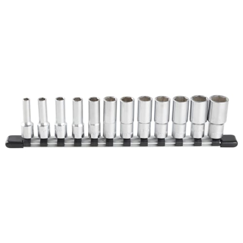 TONE HSBL312 Deep Socket Set (Hexagonal with Holder), 9.5mm (3/8") Drive, 12 Pieces