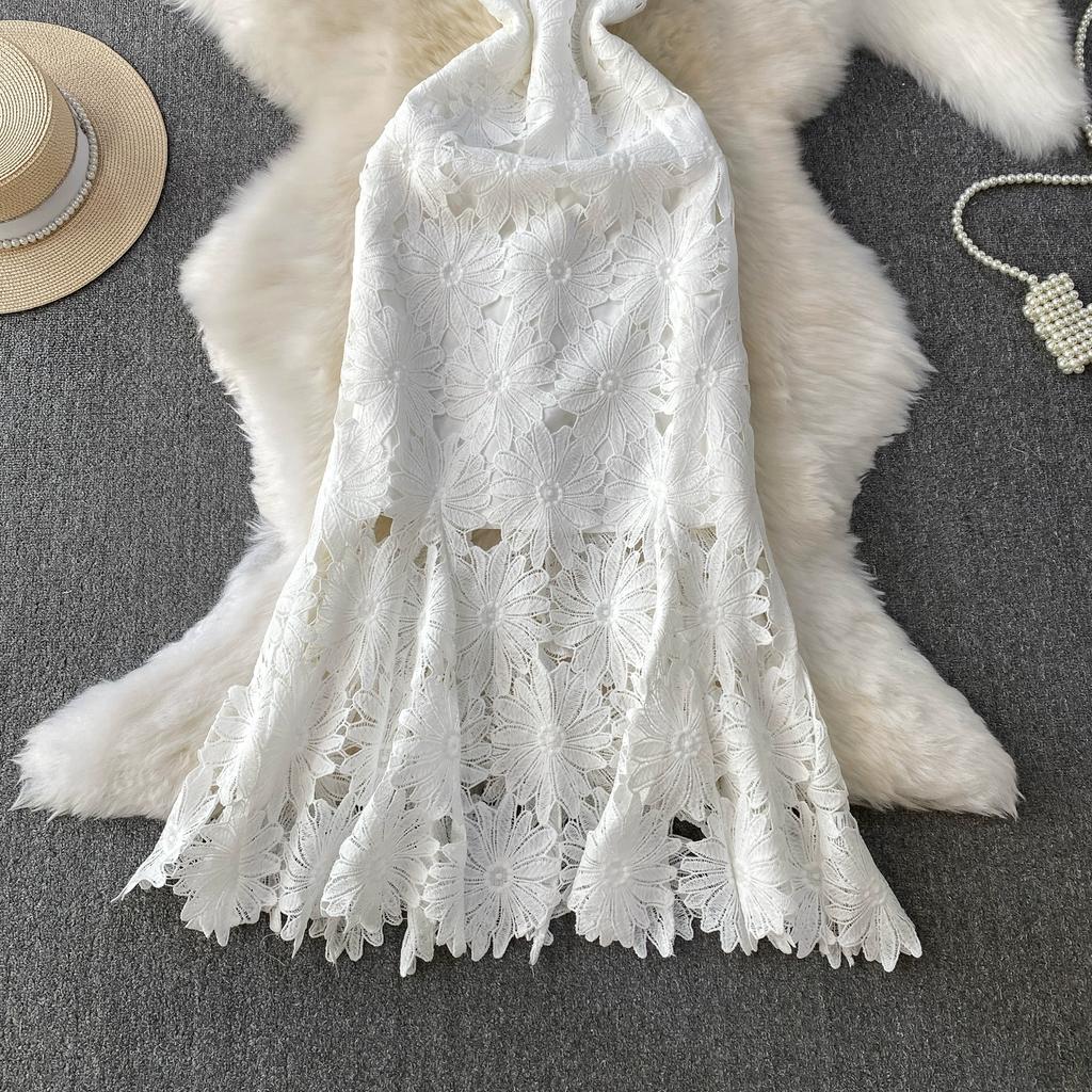 Летние Женские Элегантные Роскошные Платья Макси с Вышивкой Цветами и Кружевом, Облегающие Фигуру, для Вечеринки, с Юбкой Годе, для Выпускного