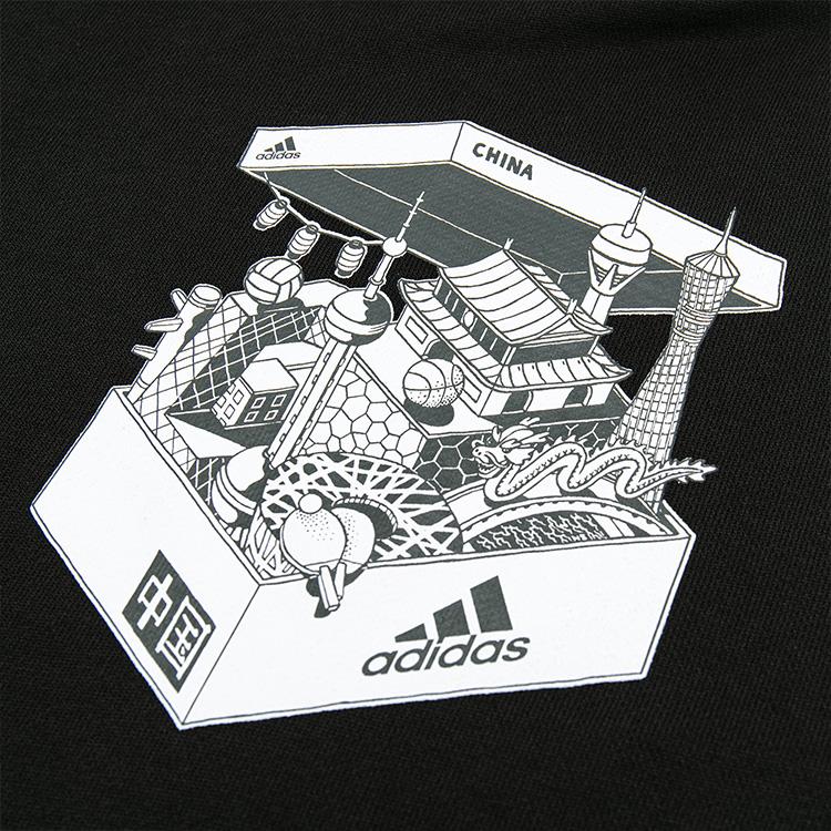 Adidas Shoebox Printed Casual Sports Hoodie Men Tops Black GS7692